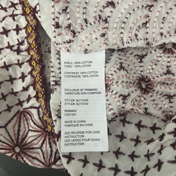 BNCI Womens Top Medium Floral Embroidered Fairy Boho Cottagecore Flared Sleeves - Picture 12 of 13